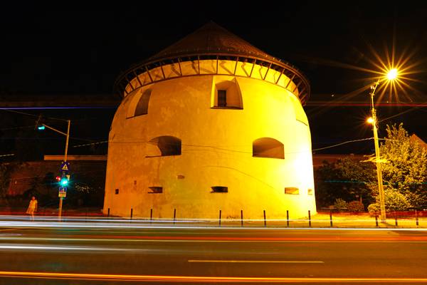 Sibiu by night. The Thick Tower