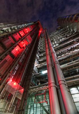 Lloyd's of London at night