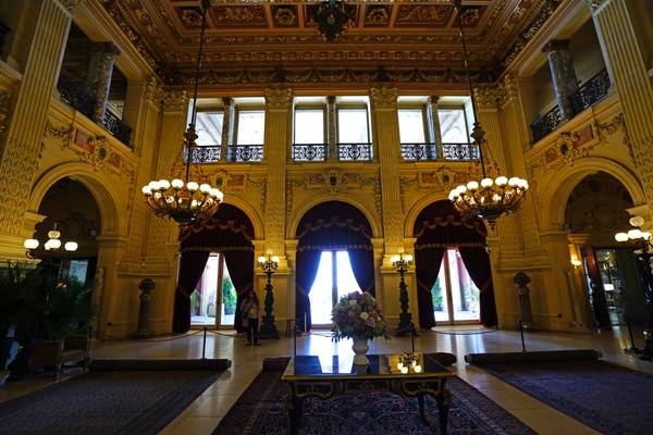 The main hall of the Breakers palace, Newport, Rhode Island