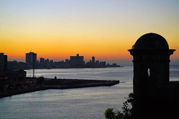 Stunning colours of Havana sunset, Cuba