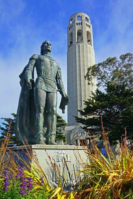 Columbus statue & Coit Tower, San Francisco
