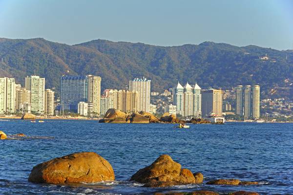 Acapulco Bay view over the rocks