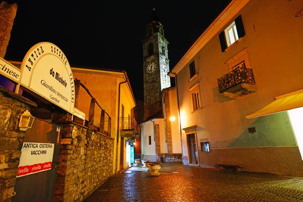 Ascona old town by night, Switzerland