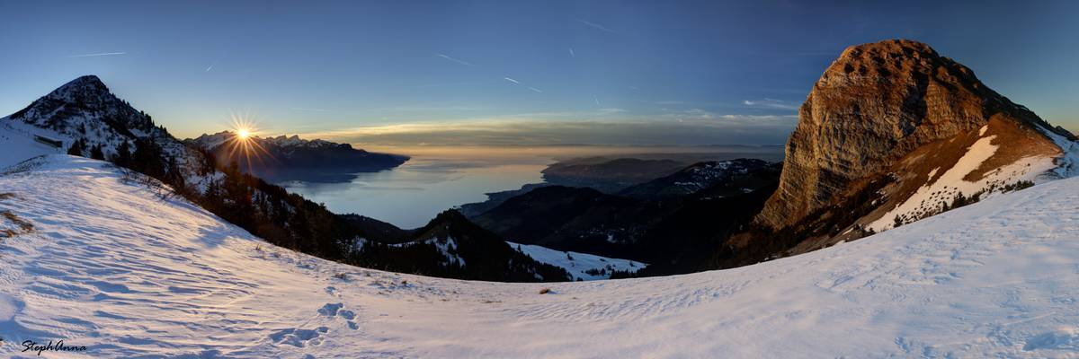 Coucher de soleil sur le Bassin du Leman