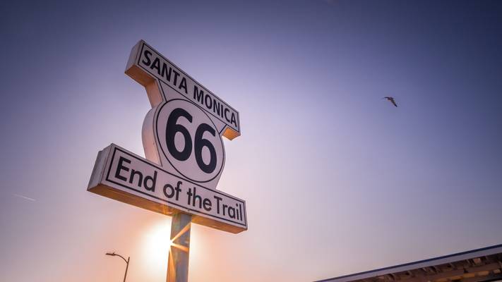 Route 66 sign - Santa Monica, Los Angeles - Travel photography