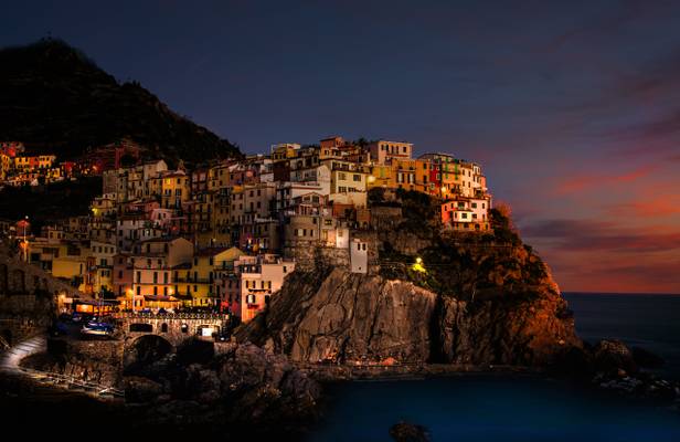 "Manarola at Blue Hour" Cinque Terre Italy *
