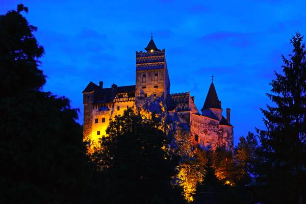 "Dracula's Castle" at the blue hour, Bran, Transylvania
