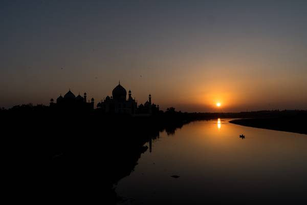 Sunset with Taj Mahal