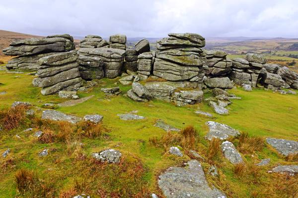 Picturesque rocks of Combestone Tor