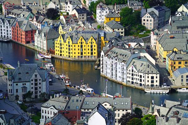 Ålesund old town from Fjellstua, Norway