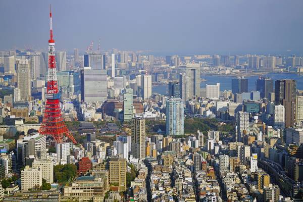 Tokyo Tower & city skyline from the Mori Tower, Japan