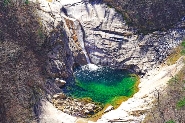 Deep green of Sangpaldam lakes, Kumgangsan, DPRK