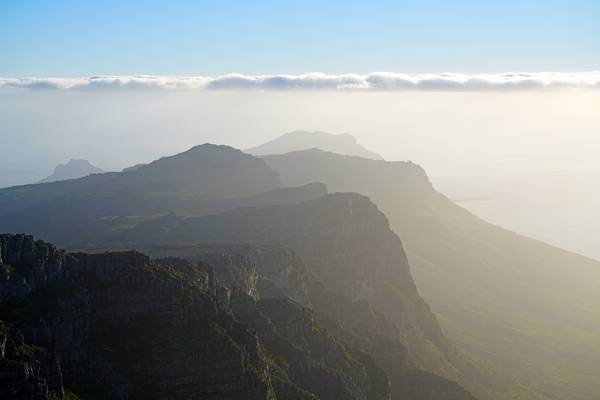 Table Mountain in the evening haze, South Africa