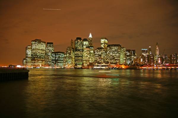 New York by night. The lights of Manhattan