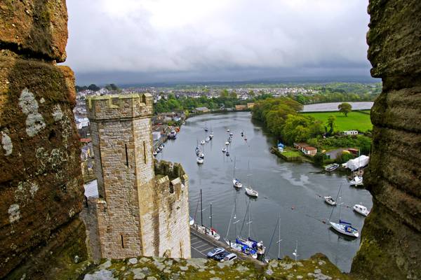 The bay from Caernarfon Castle, Wales