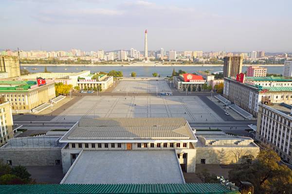 Kim Il Sung square from Grand People's Study House, Pyongyang
