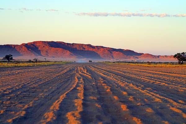 Sandy road in the morning light, Namibia