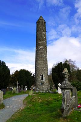 The Round Tower of Glendalough Monastic Site, Ireland