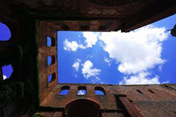 Splendid sky over Limburg Abbey walls, Germany