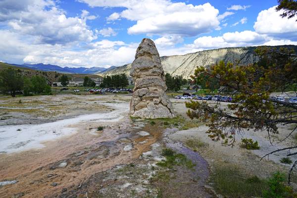 Liberty Cap, weird rock beside Mammoth Springs, Yellowstone NP