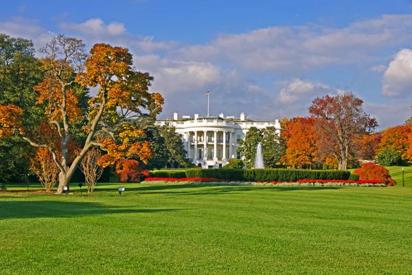 The White House in fall, Washington D.C.