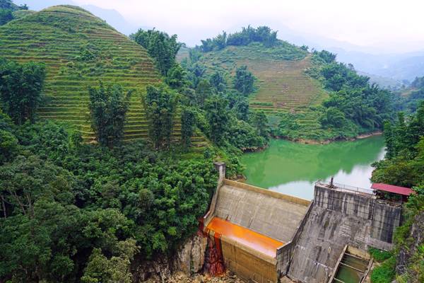 Dam on the river, Muong Hoa Valley, Vietnam