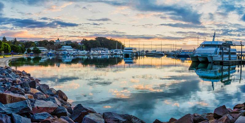 Sunset Pano - Nelson Bay Harbour