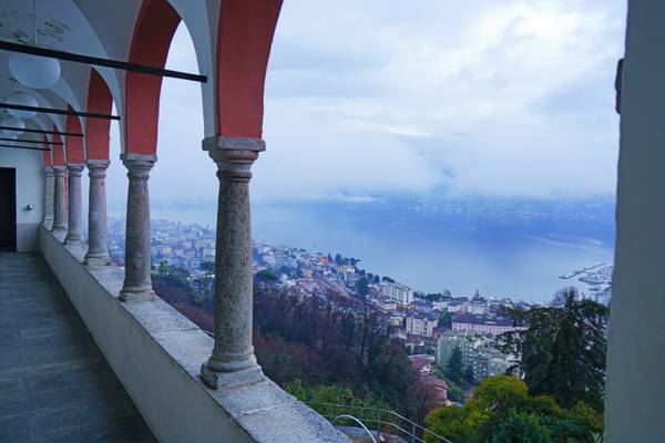 Locarno & Lago Maggiore from Madonna del Sasso sanctuary, Switzerland