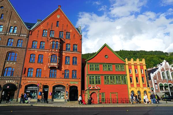 Amazing architecture of Bryggen district, Bergen, Norway