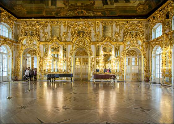 Grand Hall of Catherine Palace in Tsarskoe Selo