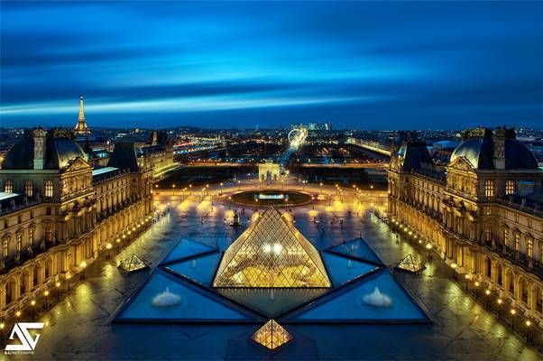 Paris from Louvre @ Blue Hour