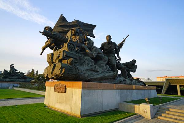 Monument in front of the Victorious War Museum, Pyongyang