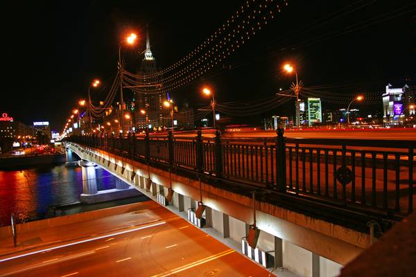 Moscow by night. Novoarbatsky bridge