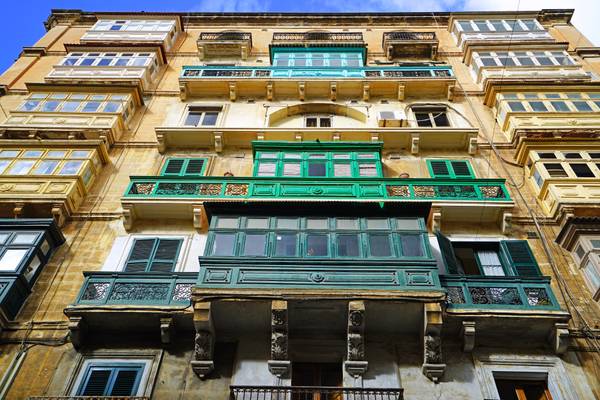 The famous balconies of Malta