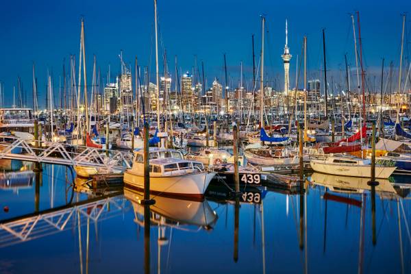 Auckland Skyline and Marina - New Zealand