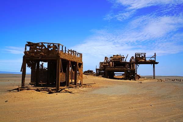 Abandoned facilities in the desert, Skeleton Coast, Namibia
