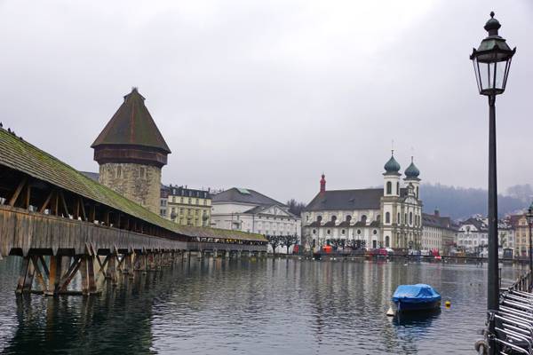 Kapellbrücke & Jesuitenkirche, Luzern, Switzerland